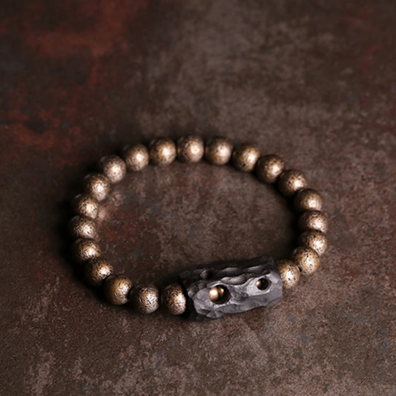 KarmaRipple's Tibet Ebony Wood Bronze Peace Balance Beaded Bracelet p9