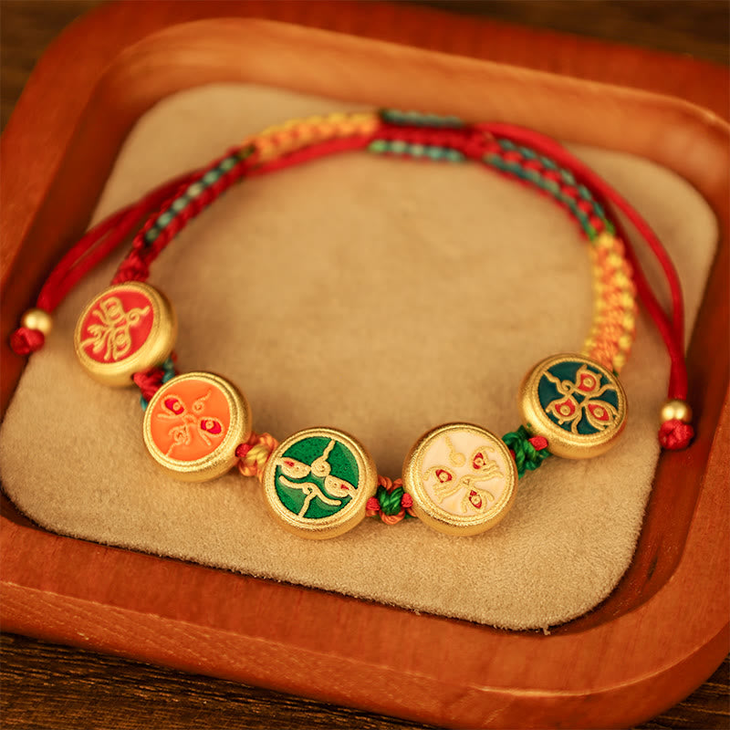 KarmaRipple's Tibetan Five God Of Wealth Colorful Rope Woven Fortune Bracelet p4