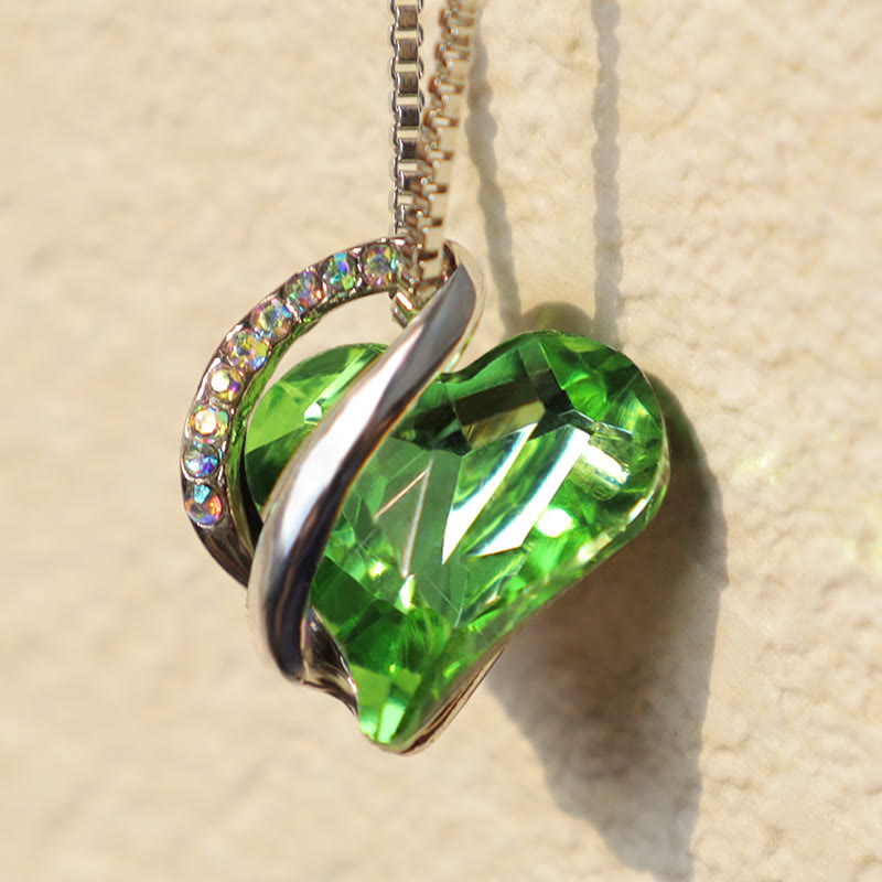 KarmaRipple's Love Heart Birthstone Balancing Energy Pendant Necklace p34