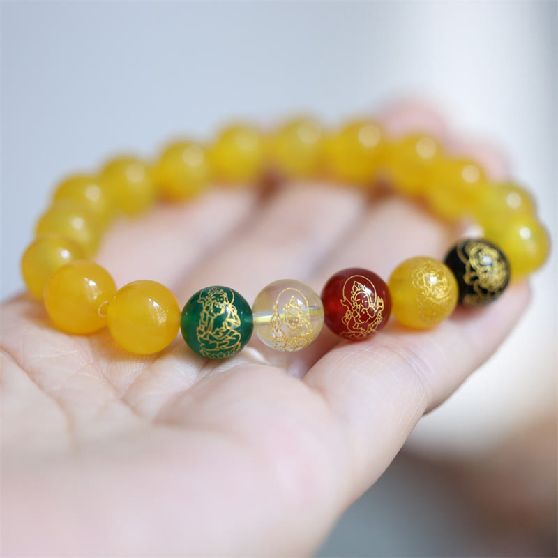 KarmaRipple's Five Elements God of Wealth Various Agate Gemstone Wealth Bracelet p7