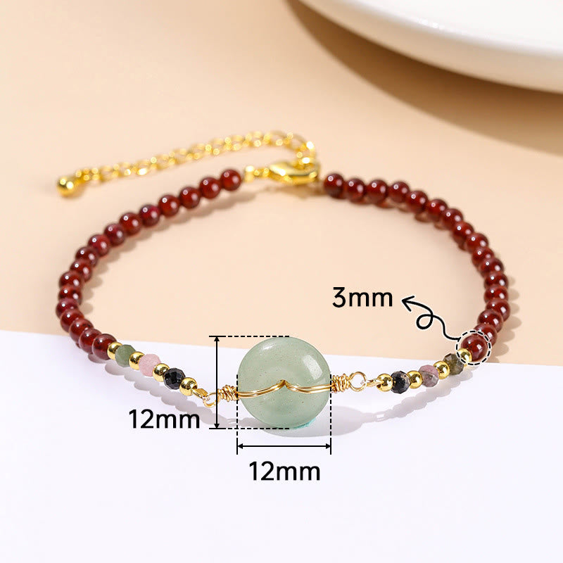 KarmaRipple's Authentic Garnet Peace Buckle Bead Calm Bracelet p10