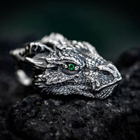 KarmaRipple's Pure Tin Dragon Head Fortune Protection Metal Pendant Necklace