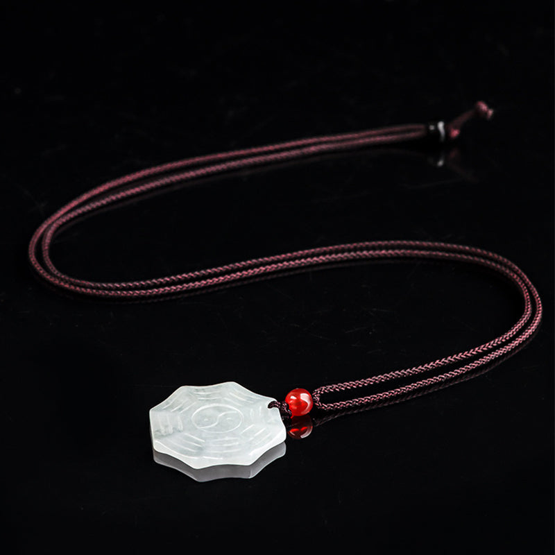 KarmaRipple's Authentic Jade Bagua Yin Yang Fortune Pendant Necklace p7