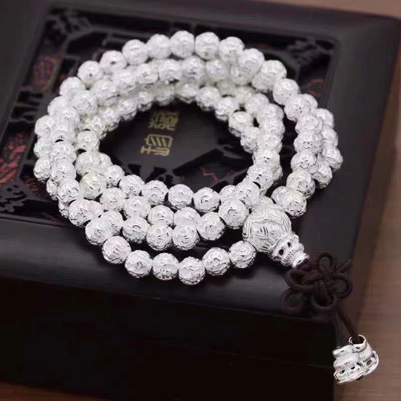 KarmaRipple's Tibetan Om Mani Padme Hum Carved Alloy Beadwork Amulet Bracelet ( p4