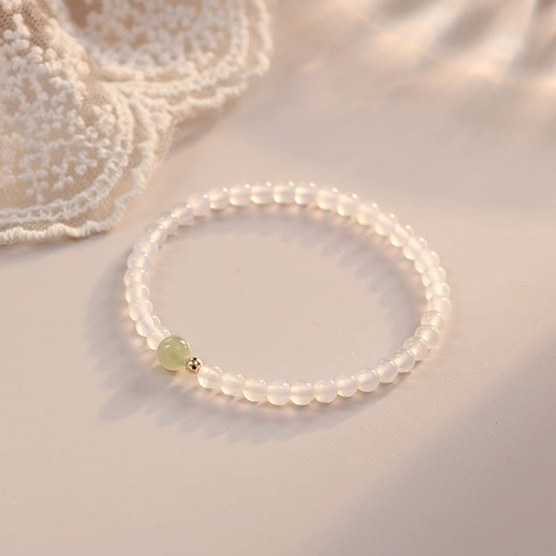 KarmaRipple's Authentic Ivory Agate Jade Fortune Protection Bracelet p7