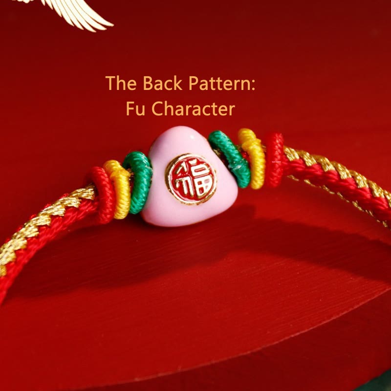 KarmaRipple's Colorful Rope Zongzi Pattern Fu Character Fortune Handmade Bracelet p17