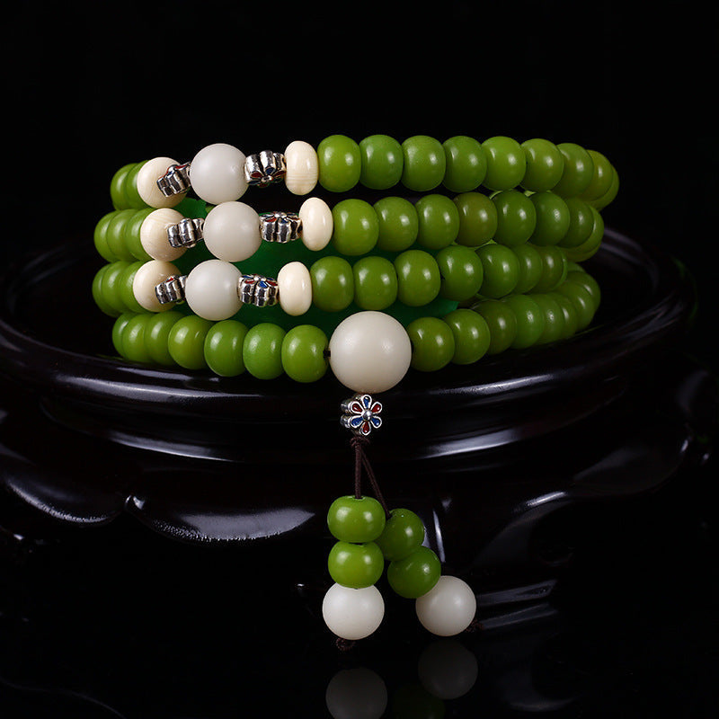 KarmaRipple's Cyan Bodhi Seed Mala 108 Beadwork Success Bracelet Pendant ( p1