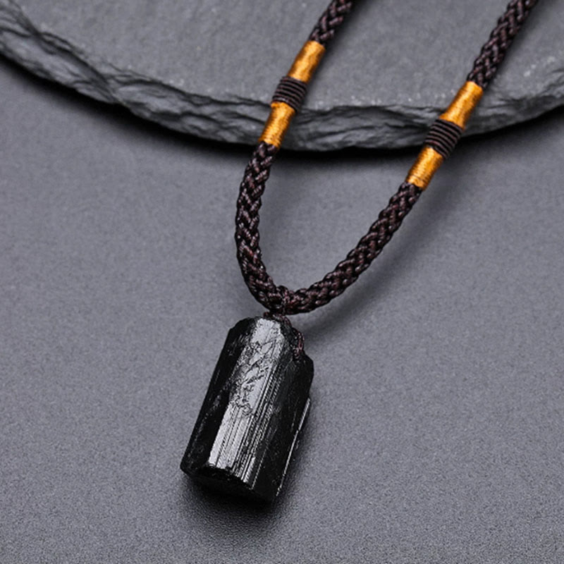 KarmaRipple's Authentic Black Tourmaline Positive Rope Pendant Necklace p1