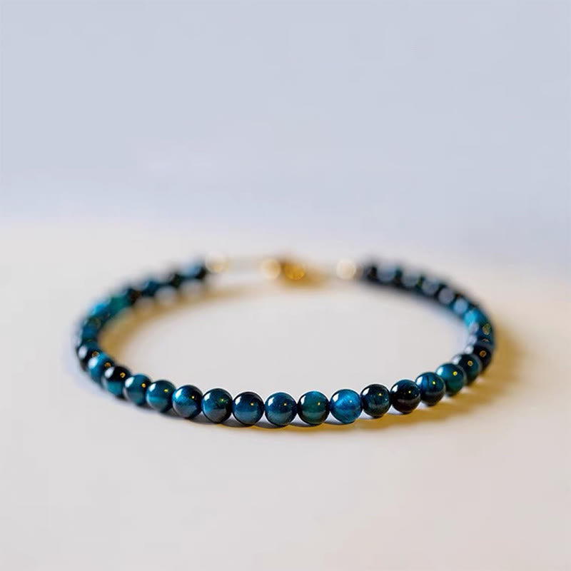 KarmaRipple's Authentic Blue Tiger Eye Stone Protection Chain Bracelet p14