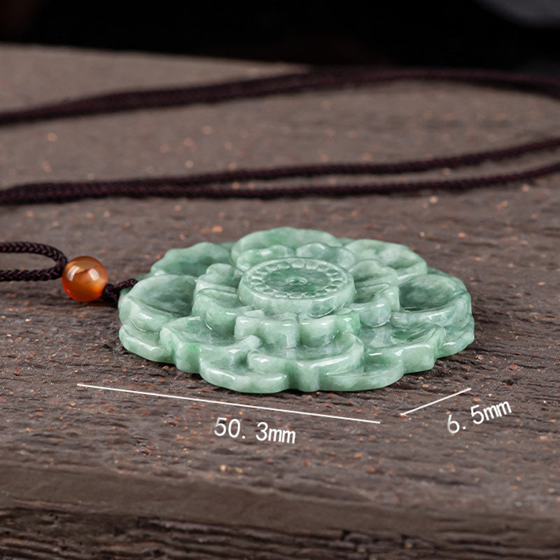 KarmaRipple's Lotus Pattern Jade Fortune Prosperity Pendant Necklace p8