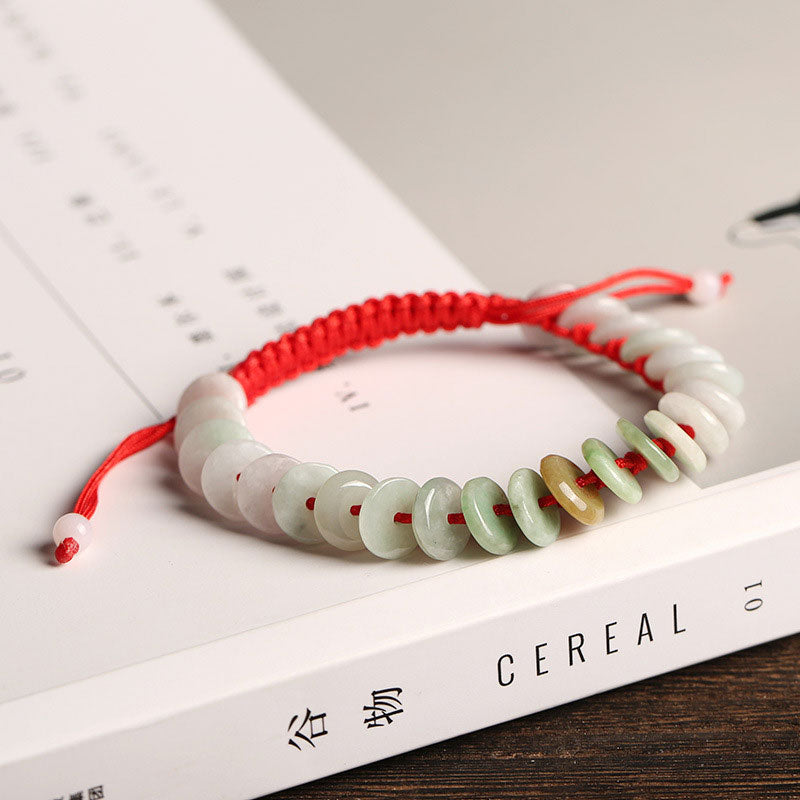 KarmaRipple's Authentic Round Jade Fortune Red String Protection Bracelet p4