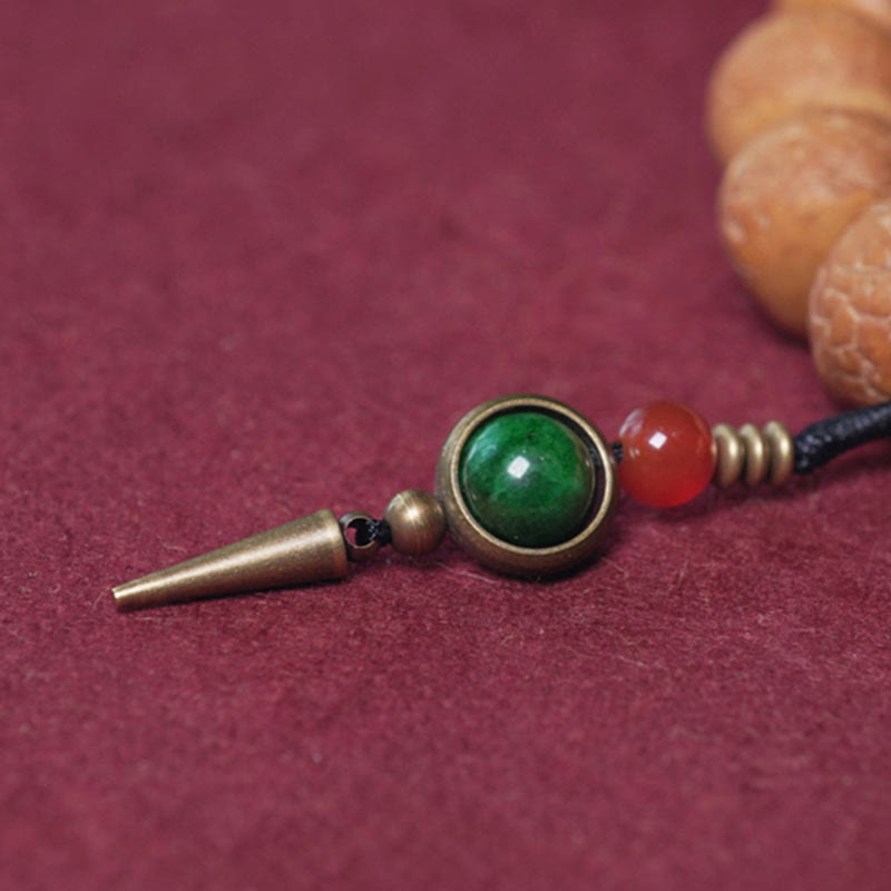 KarmaRipple's Tibet Bodhi Seed Dzi Bead Peace Talisman Wrist Mala Bracelet p4