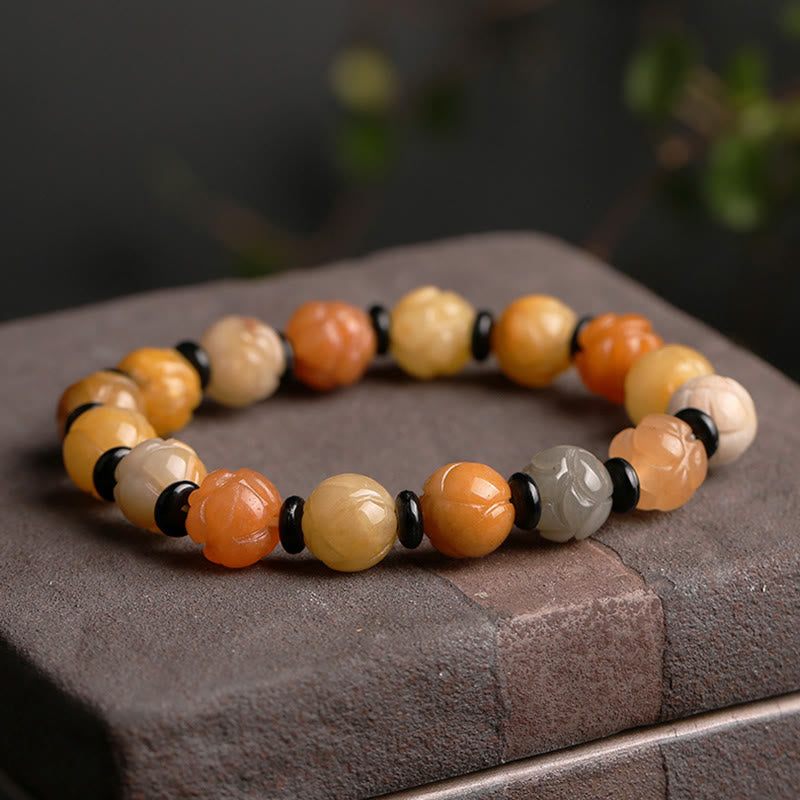 KarmaRipple's Golden Silk Jade Lotus Wealth Fortune Bracelet p5