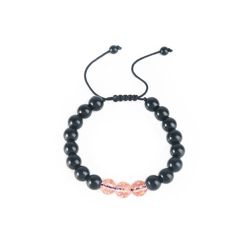 KarmaRipple's Black Obsidian Luminous Glowstone Strength Bracelet p15