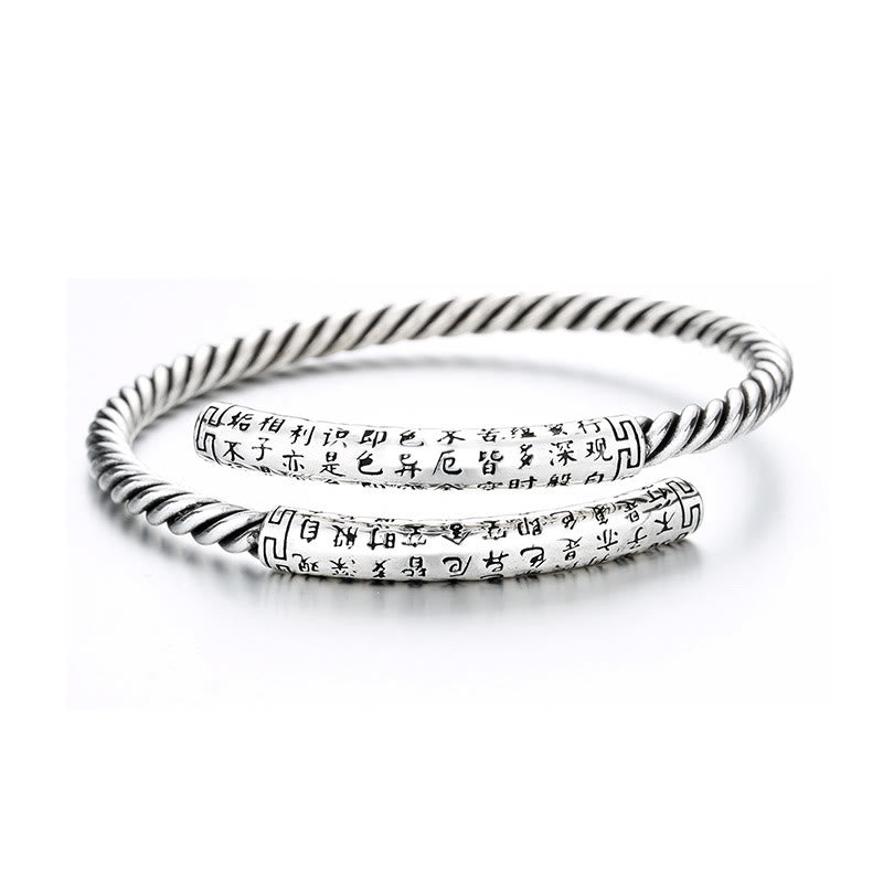 KarmaRipple's Retro Heart Sutra Twisted Design Pattern Balance Bracelet Bangle p6