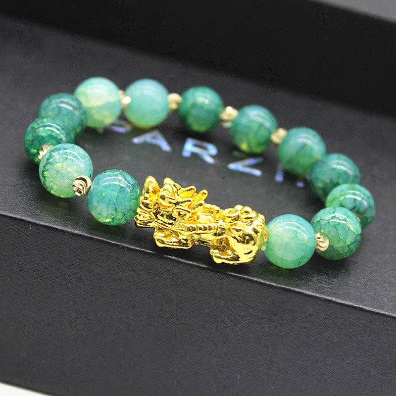 KarmaRipple's Handmade Cyan Jade Pi Xiu Success Bracelet p2