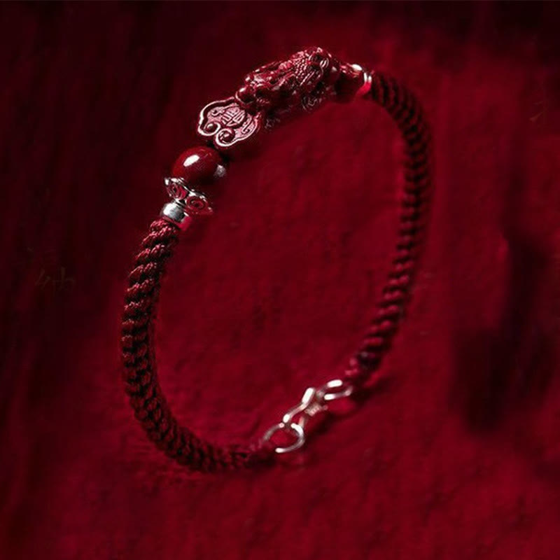 KarmaRipple's Handcrafted PiXiu Cinnabar Wealth Fortune Woven Bracelet p1