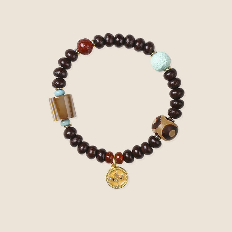 KarmaRipple's Authentic Tibet Purple Bodhi Seed Dzi Bead God of Wealth Wisdom Bracelet p13