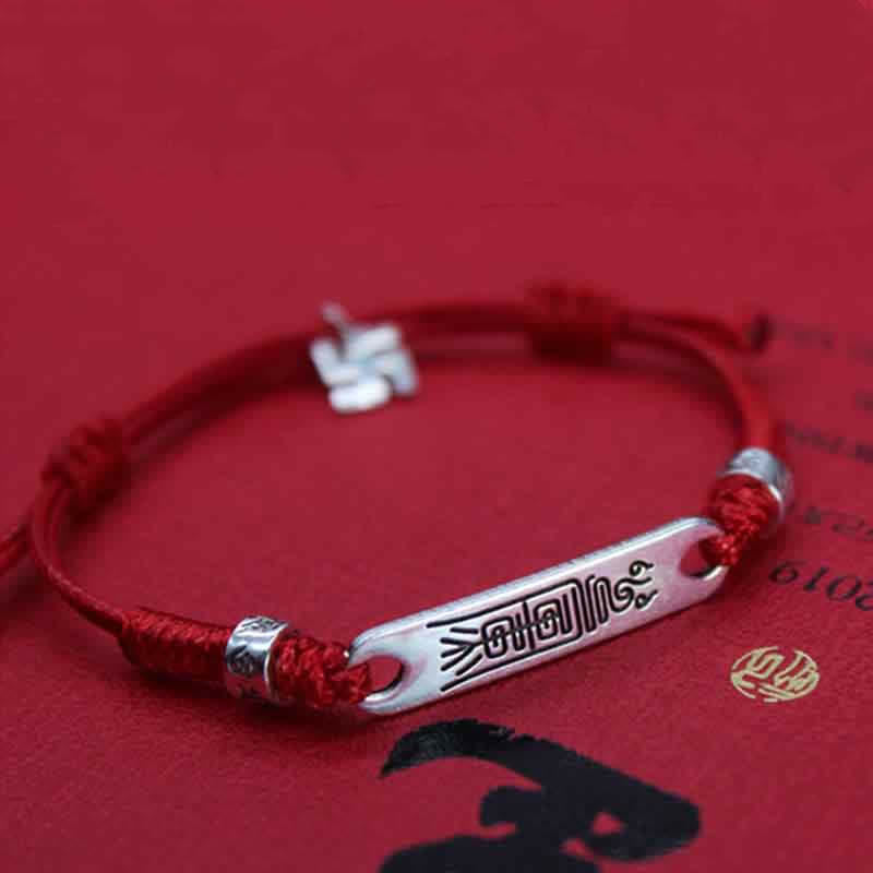 KarmaRipple's 925 Sterling Silver Red String Fortune Strength Braid Bracelet p6