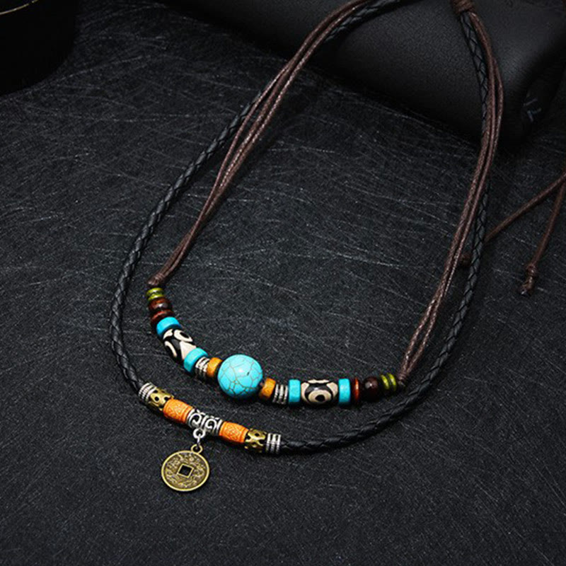 KarmaRipple's Turquoise Dzi Bead Protection Pendant p6