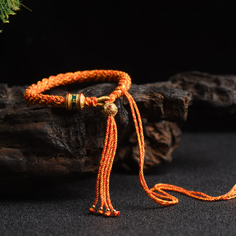 KarmaRipple's Tibetan Handmade Fortune Prayer Wheel Bead Talisman Weave Colorful String Bracelet p29