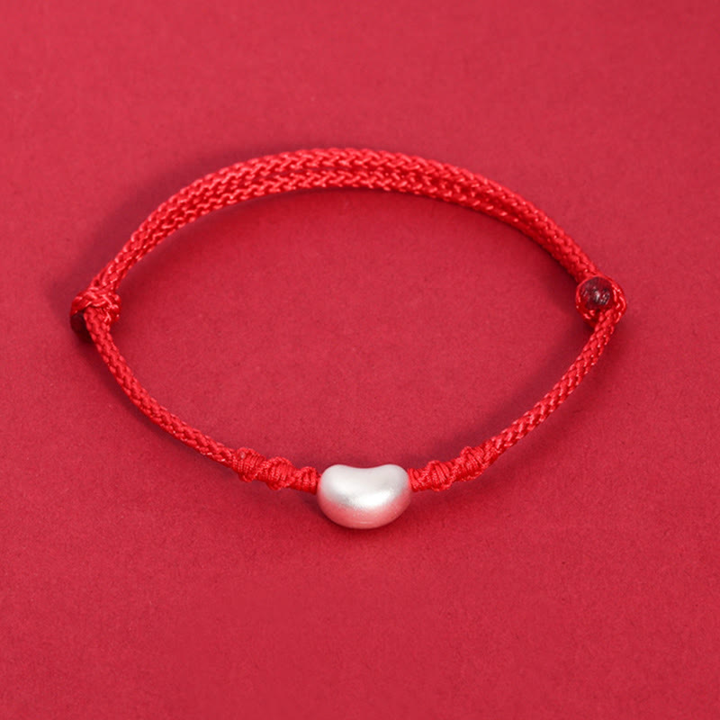 KarmaRipple's 999 Sterling Silver Bean Design Fortune Connection Handmade Woven Bracelet p1