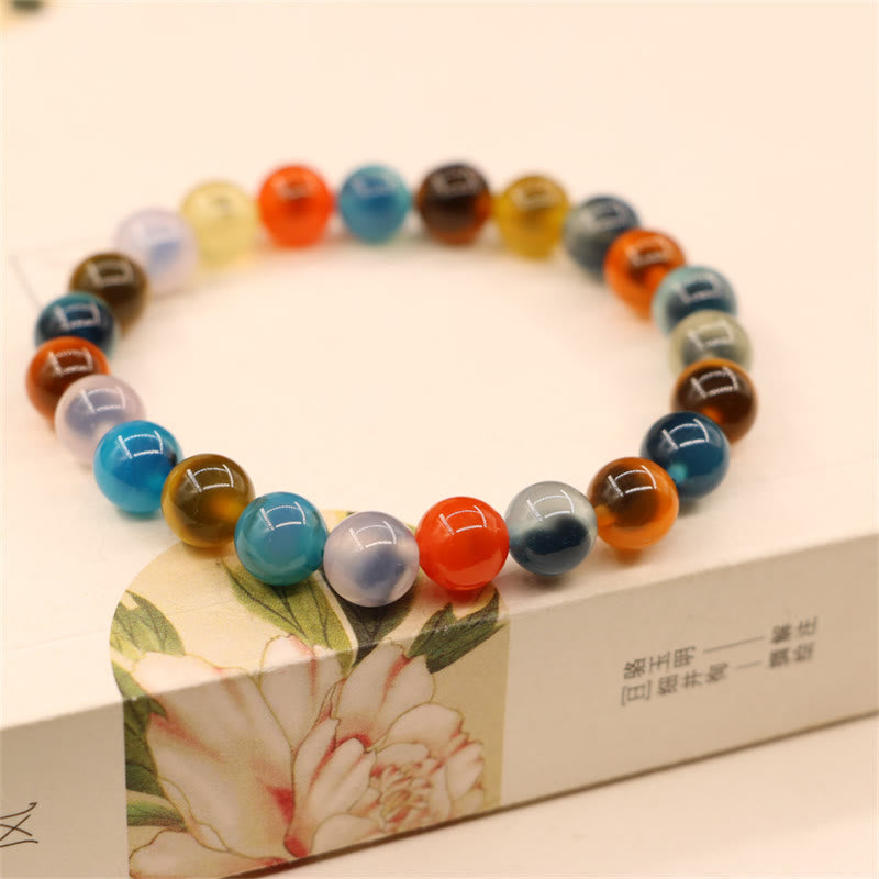 KarmaRipple's Colorful Candy Agate Balancing Strength Bead Bracelet p2