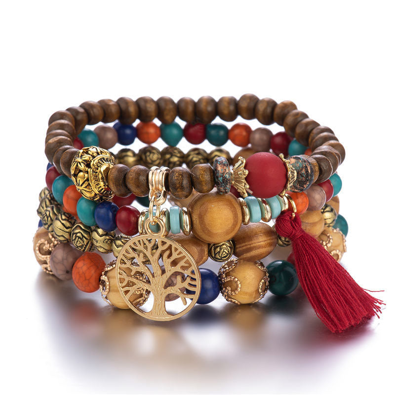 KarmaRipple's Wenge Wood Layered Tree Tassel Balancing Bracelet p15