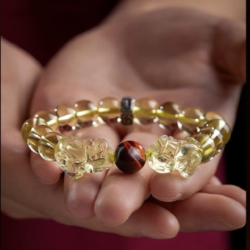 KarmaRipple's Authentic Citrine Double PiXiu Tiger Eye Prosperity Protection Bracelet p12