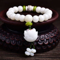 KarmaRipple's Lotus Authentic Ivory Bodhi Seed Fortune Bracelet