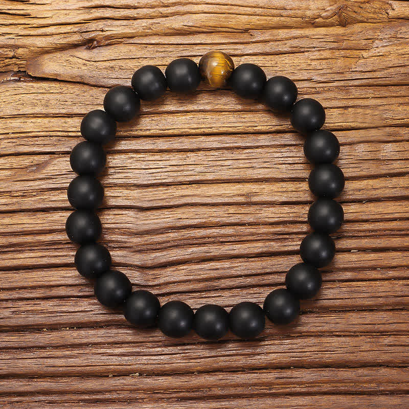 KarmaRipple's 108 Mala Beadwork Frosted Stone Tiger Eye Balance Bracelet Pendant Necklace p1
