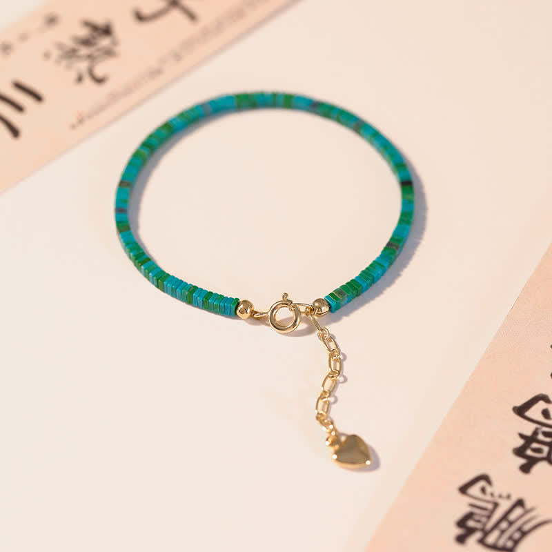 KarmaRipple's Turquoise Beaded Friendship Strength Chain Bracelet p1