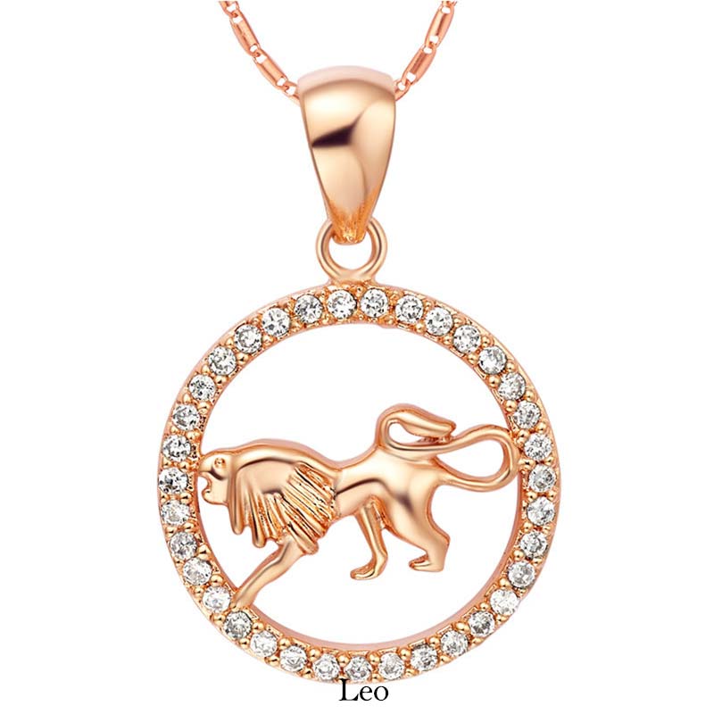 KarmaRipple's 12 Constellations of the Zodiac Rhinestone Fortune Pendant Chain Necklace ( p22