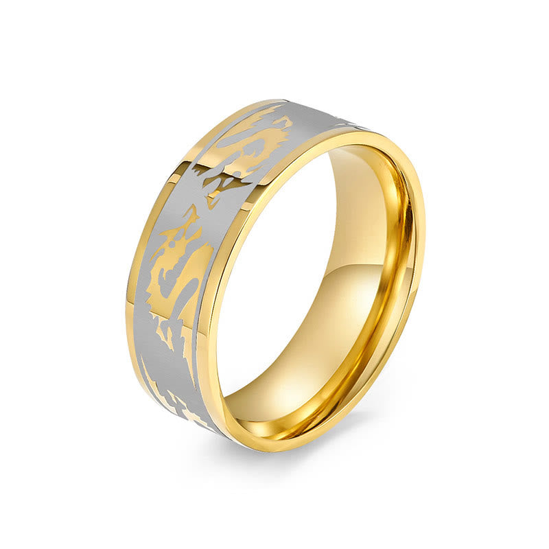 KarmaRipple's Dragon Carved Protection Strength Titanium Steel Ring p1