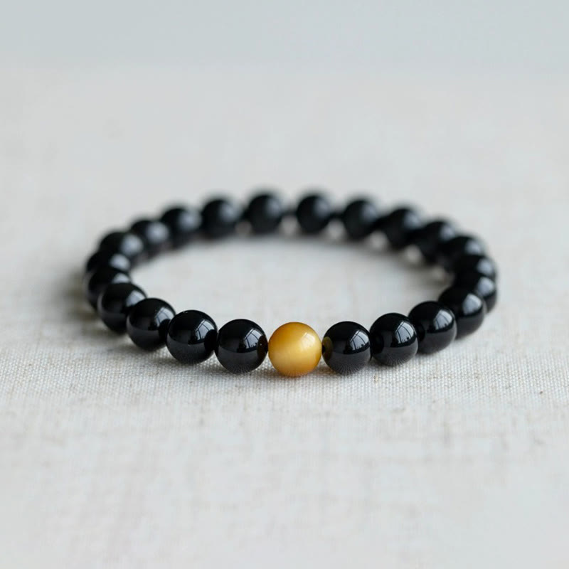 KarmaRipple's Authentic Rainbow Obsidian Tiger Eye Positive Love Bracelet p24