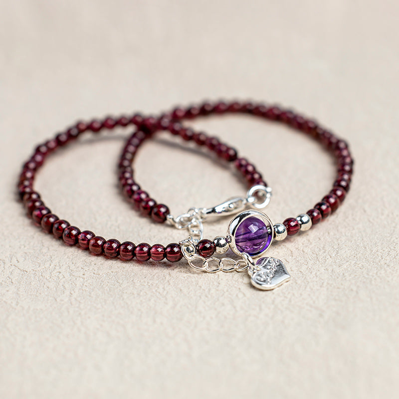 KarmaRipple's Garnet Amethyst Purification Calm Anklet p6