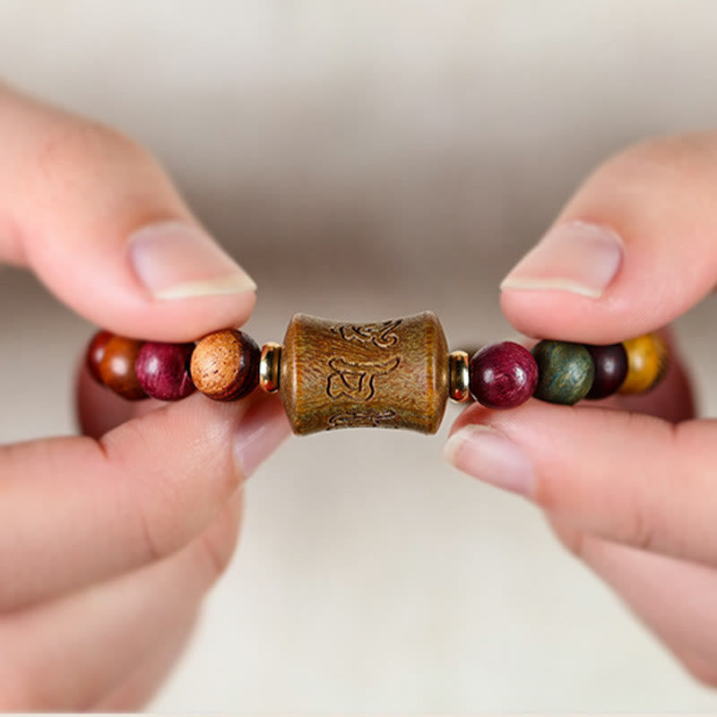 KarmaRipple's Tibet Multicolored Sandalwood Om Mani Padme Hum Protection Bracelet p3