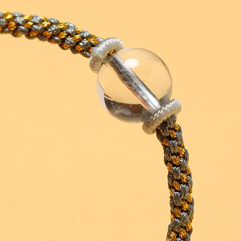 KarmaRipple's Handmade Red Agate Amethyst Golden Rutilated Quartz Pink Gemstone Bead Calm Woven Bracelet p28