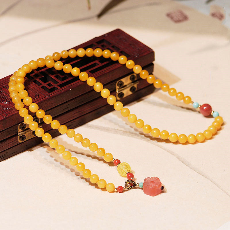 KarmaRipple's Amber Balancing Balance Pendant Flower Talisman Bracelet p3
