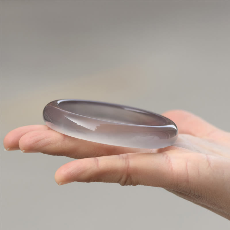 KarmaRipple's Authentic Gray Chalcedony Balance Bangle Bracelet p10