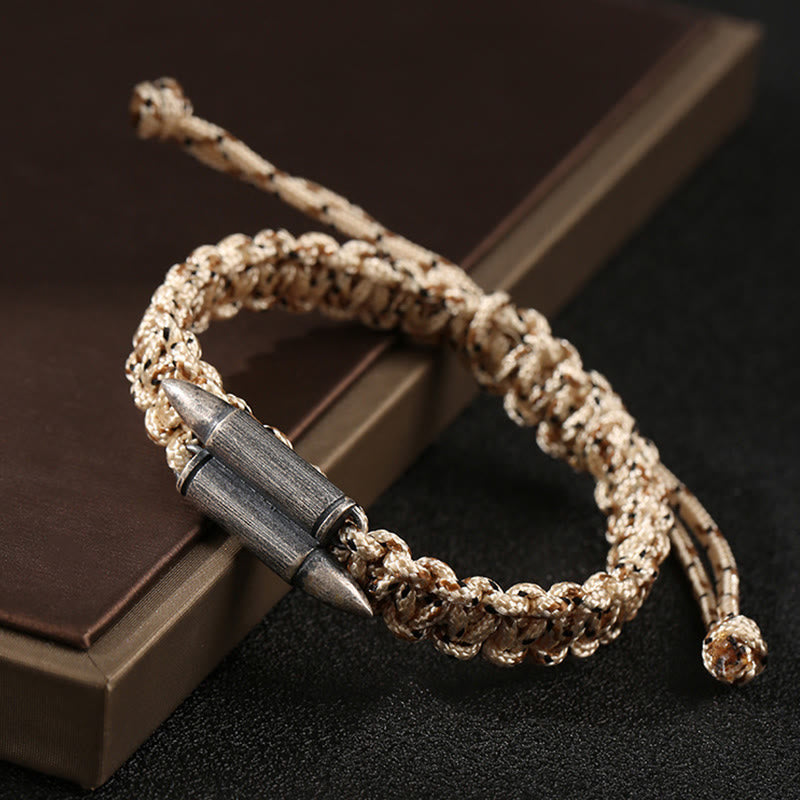 KarmaRipple's 925 Sterling Silver Bullet Design Woven Rope Bracelet p17