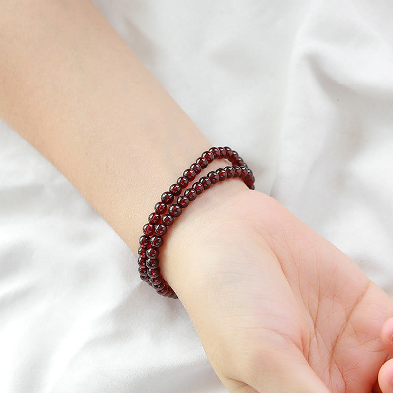 KarmaRipple's 14K Gold Plated Authentic Garnet Strawberry Quartz Stability Double Wrap Bracelet p11