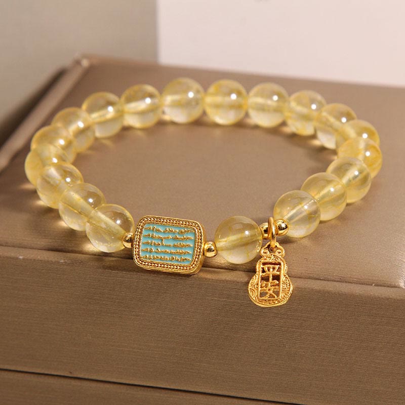 KarmaRipple's Authentic Citrine Five Scriptures Generosity Bracelet p2