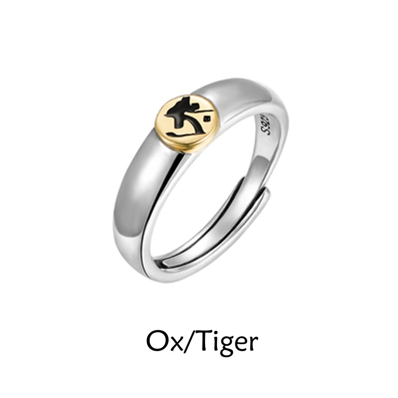 KarmaRipple's Tibetan Om Mani Padme Hum Carved Chinese Zodiac Natal Buddha Peace Ring p58