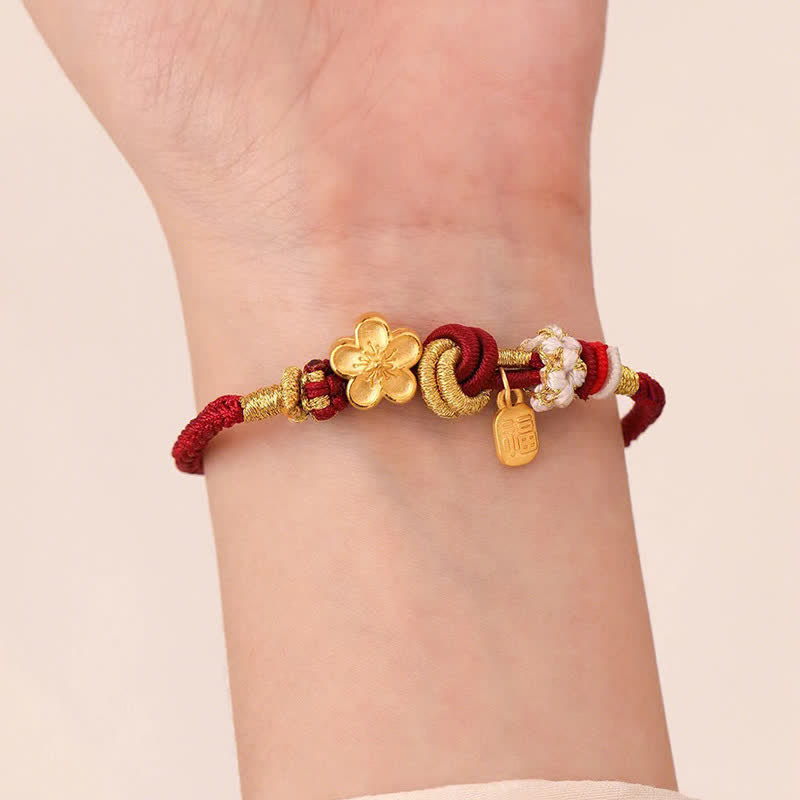 KarmaRipple's Peach Blossom Happiness Talisman Fortune Red String Bracelet p12