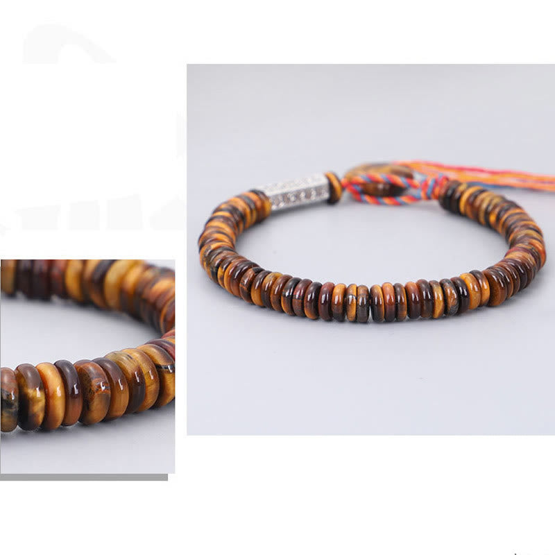 KarmaRipple's Tibetan Tiger Eye Om Mani Padme Hum Protection Power Bracelet p8