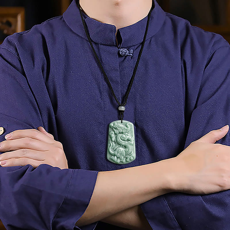 KarmaRipple's Year of the Dragon Chinese Zodiac Dragon Jade Success Amulet Pendant Necklace p8