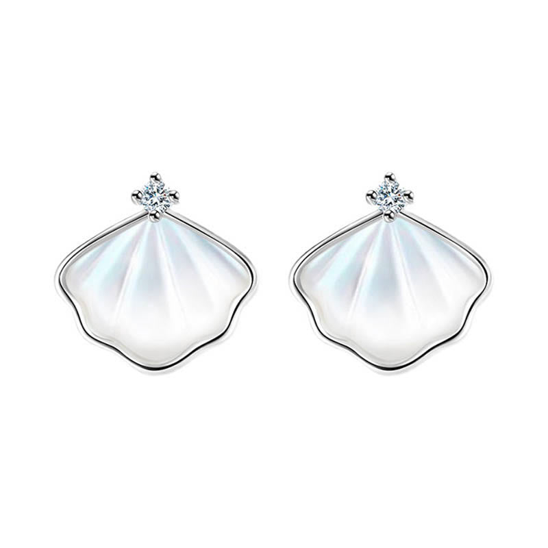 KarmaRipple's 925 Sterling Silver Tridacna Stone Shell Blessing Pendant Necklace Bracelet Earrings Jewelry Set p8