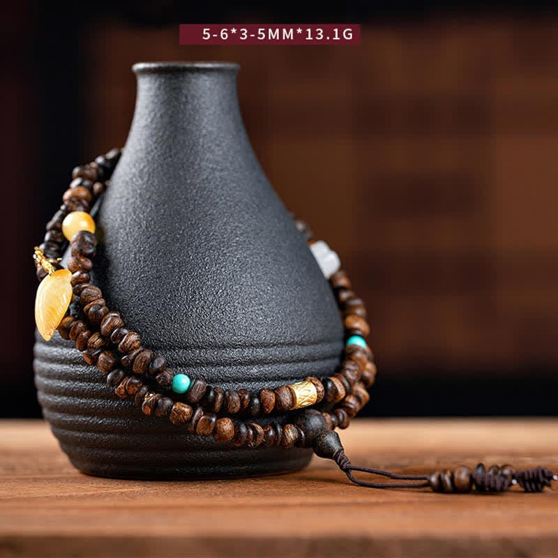KarmaRipple's 108 Mala Beadwork 925 Sterling Silver Brunei Agarwood Red Agate PiXiu Hetian Jade Peace Strength Bracelet p1