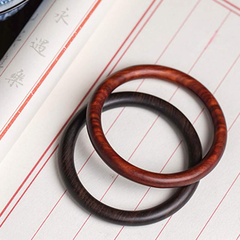 KarmaRipple's Tibetan Small Leaf Red Sandalwood Ebony Green Sandalwood Protection Bracelet Bangle p12